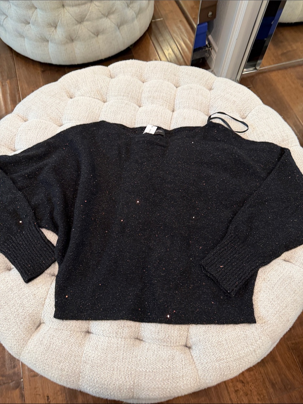 Black Sparkle Knit Women's Sweater
